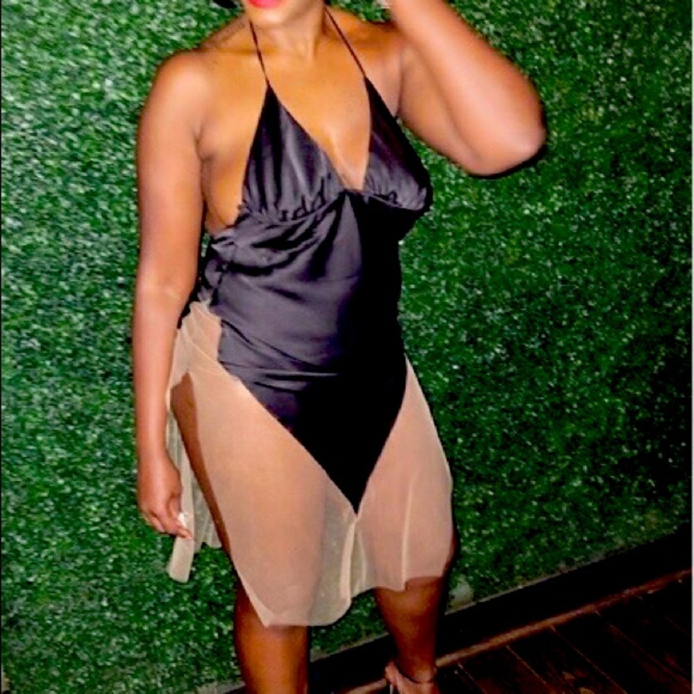 black dress with a little flair